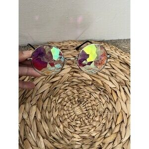 GloFX Imagine Wormhole Kaleidoscope Glasses Silver Trippy Psychedelic Intense